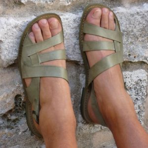 andali_uomo_artigianali_cuoio_verde_pelle_fatti_a_mano