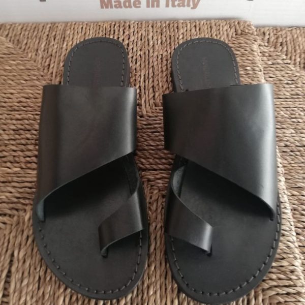 sandali infradito donna cuoio neri