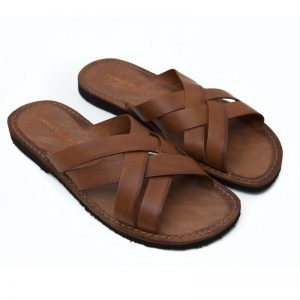 Sandalo ciabatta Chidro cognac da uomo