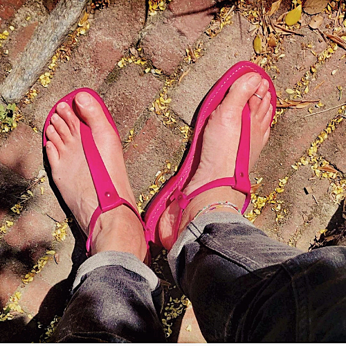 sandali fucsia da uomo in vera pelle