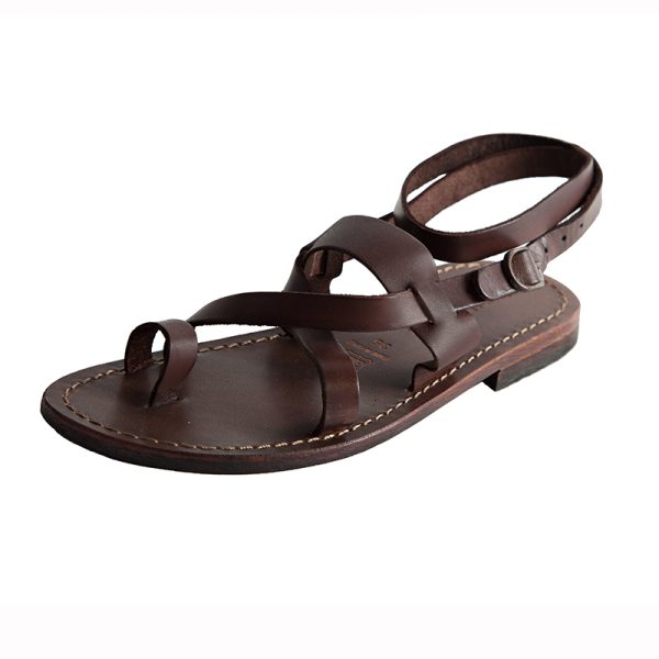 Women's Hippie Lace up sandals in Brown